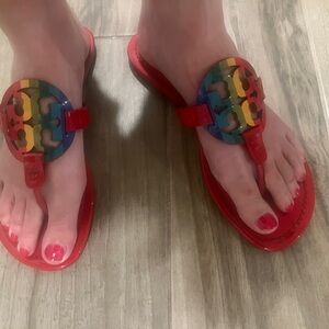 Tory Burch Women's Red and Multicolor Sandals